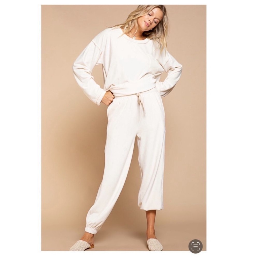 POL Cream Oversized Joggers